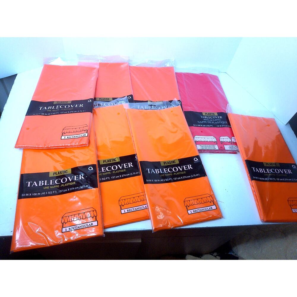 Amscan Tablecover Orange Red Halloween Fall Autumn 54 x 108 Lot of 9